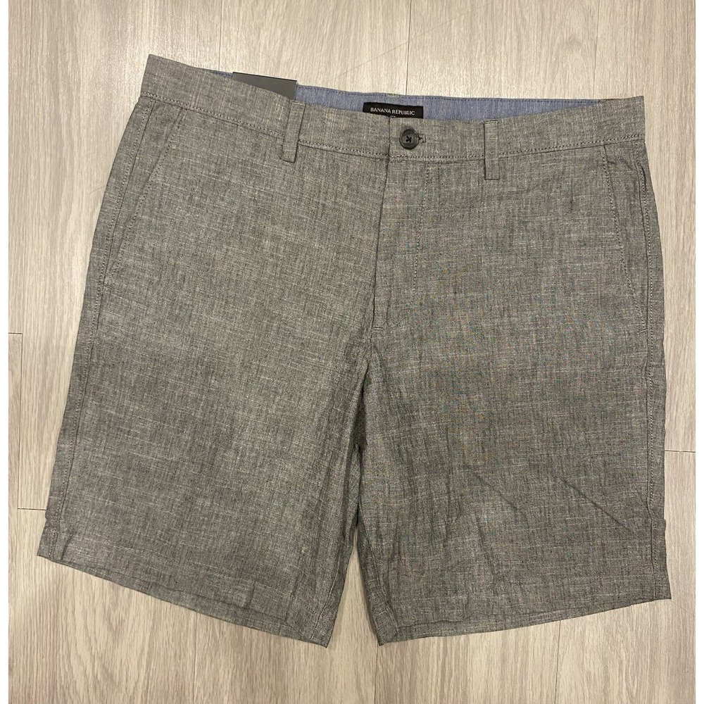 Banana Republic Men's 9" Chambray Shorts Slim Fit 100% Cotton Gray Sz 35 NWT $57